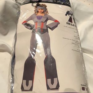 Mega tron catsuit chest piece belt gloves boot coves head piece by leg Avenue